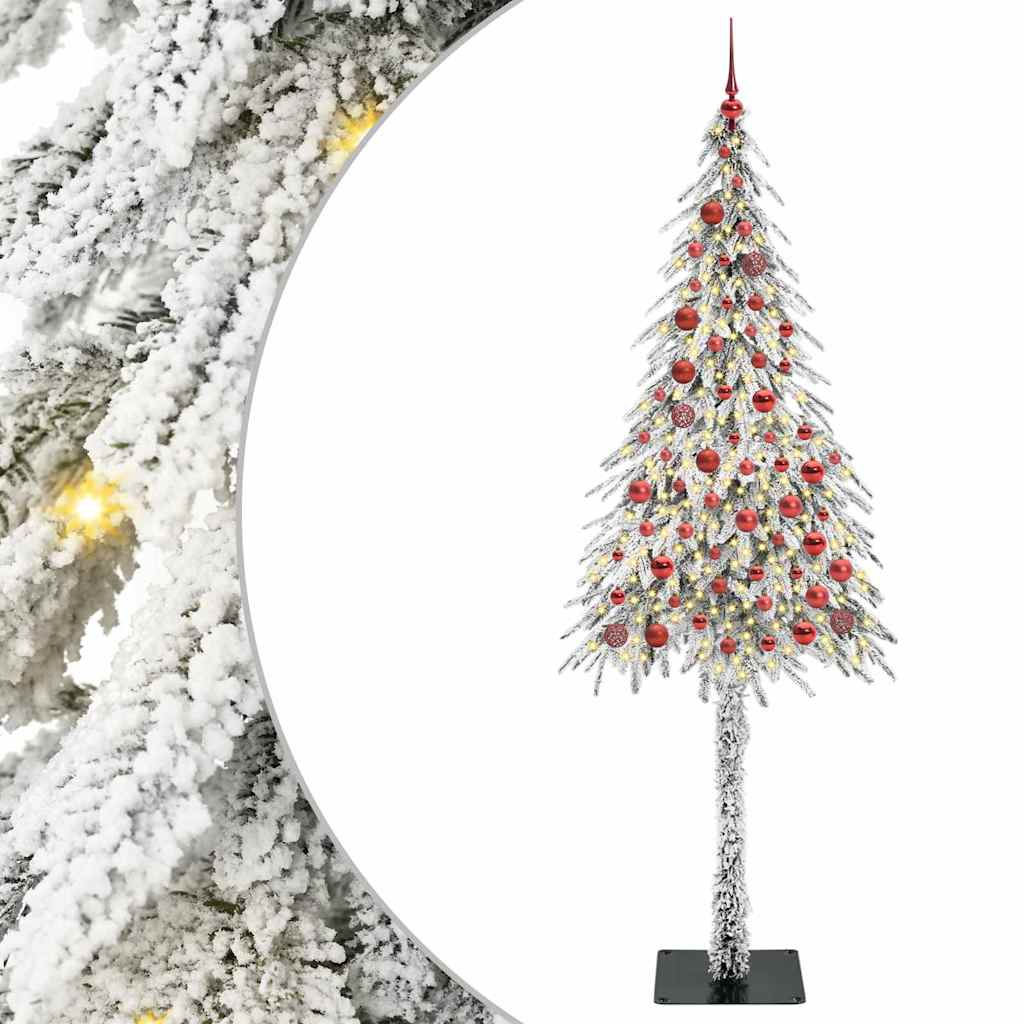 Kalėdų eglutė su 300 LED s stovu Balta 210 cm PE ir Plienas