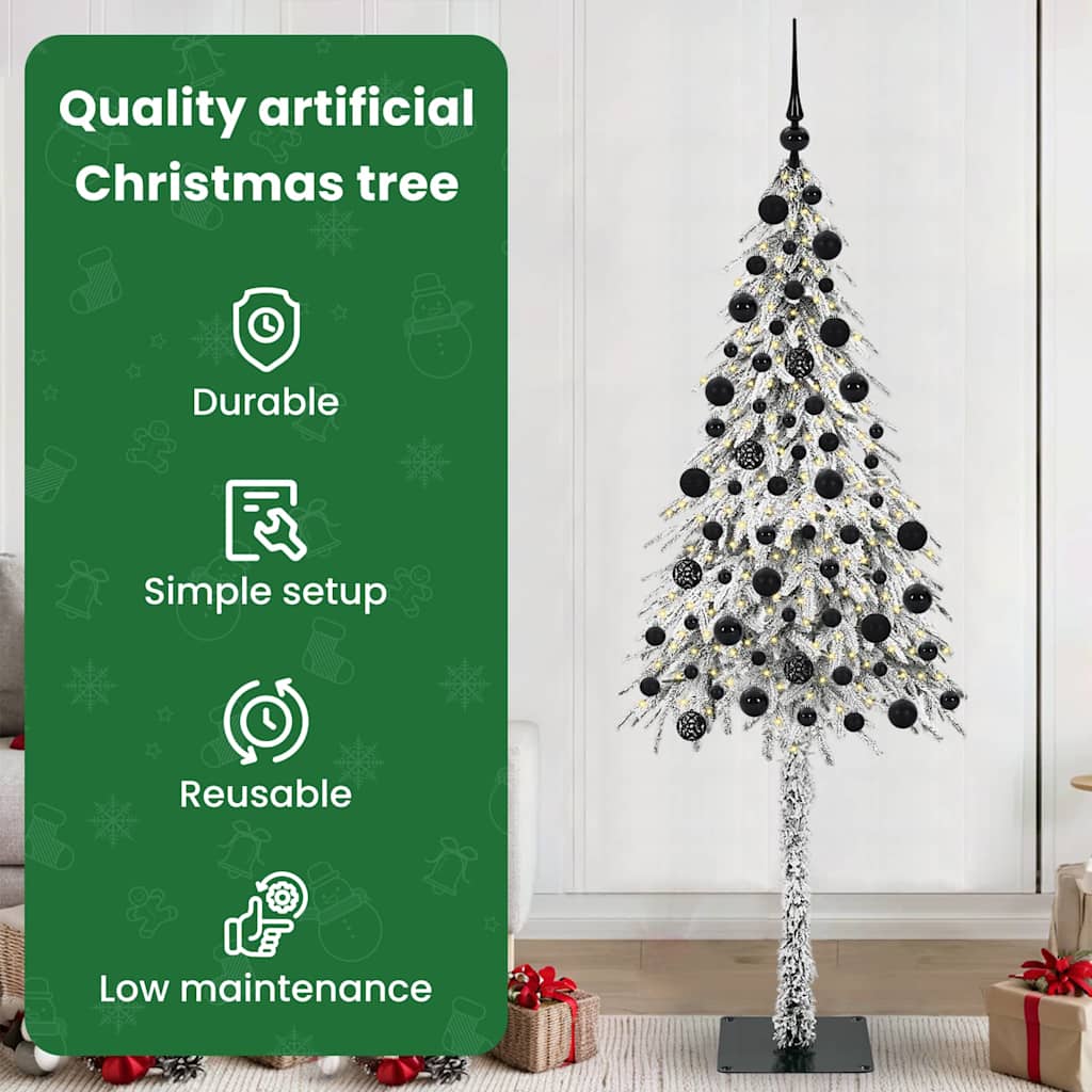 Kalėdų eglutė su 300 LED s stovu Balta 210 cm PE ir Plienas