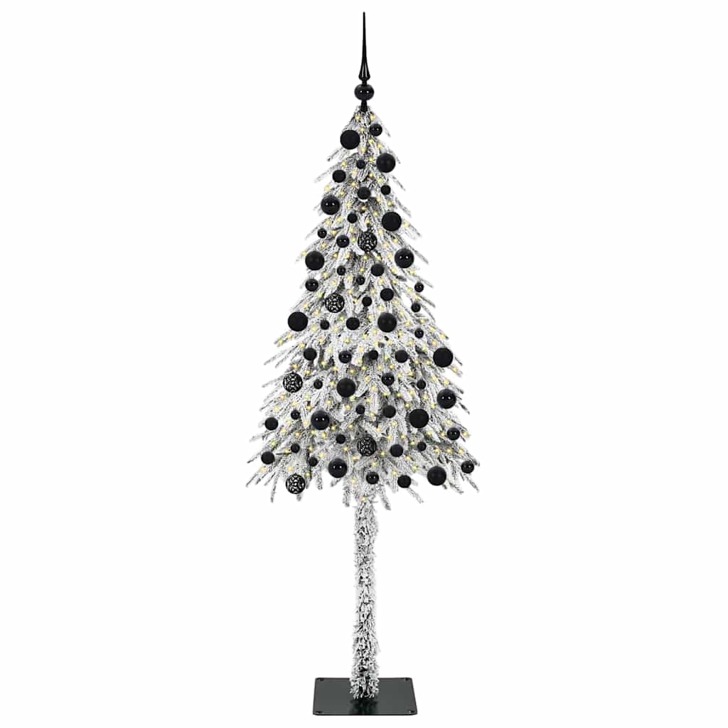 Kalėdų eglutė su 300 LED s stovu Balta 210 cm PE ir Plienas