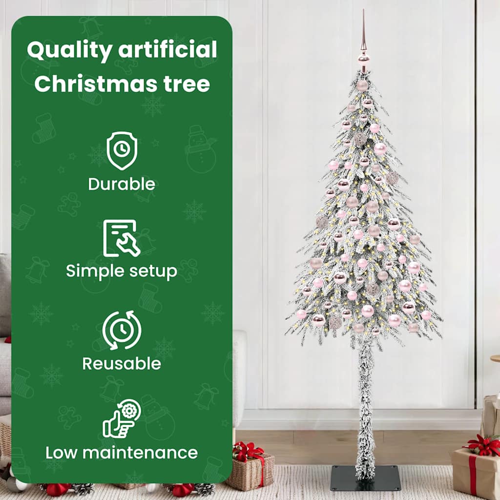 Kalėdų eglutė su 300 LED s stovu Balta 210 cm PE ir Plienas