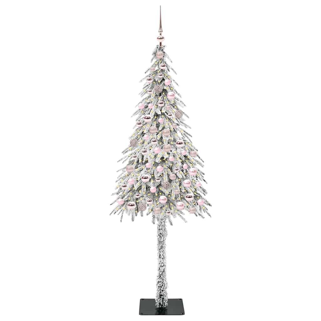Kalėdų eglutė su 300 LED s stovu Balta 210 cm PE ir Plienas