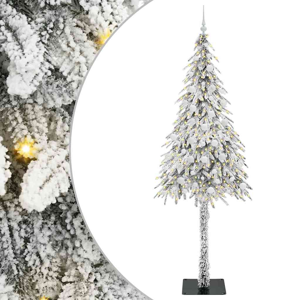 Kalėdų eglutė su 300 LED s stovu Balta 210 cm PE ir Plienas