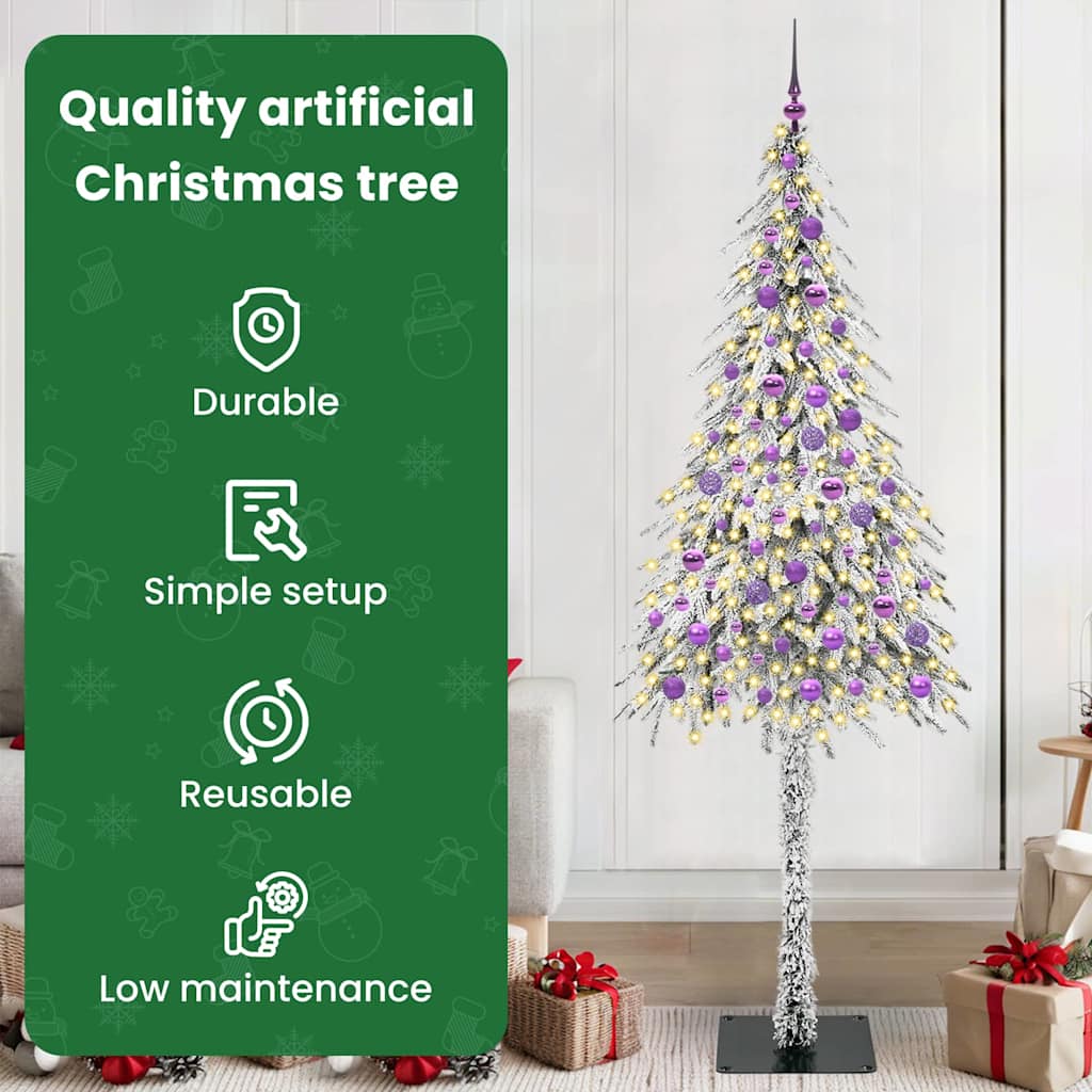Kalėdų eglutė su 300 LED s stovu Balta 210 cm PE ir Plienas