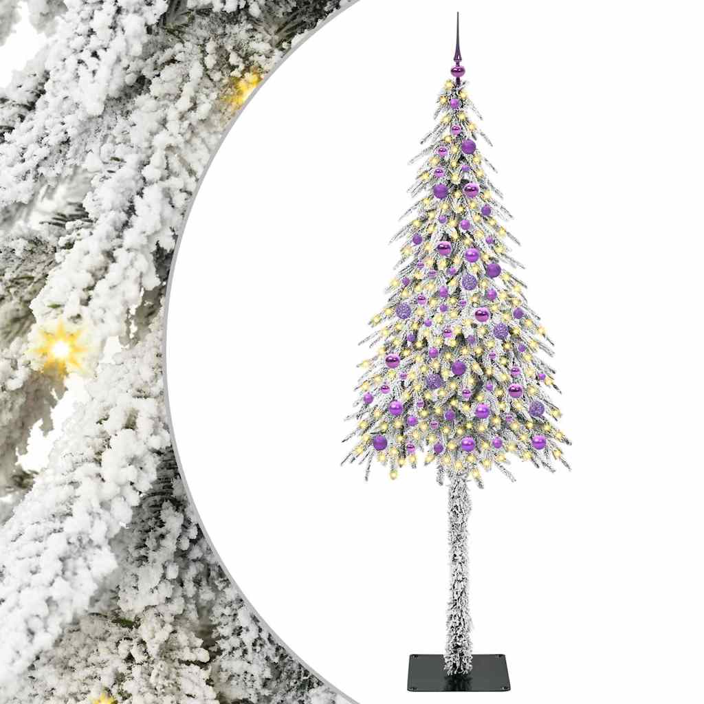 Kalėdų eglutė su 300 LED s stovu Balta 210 cm PE ir Plienas