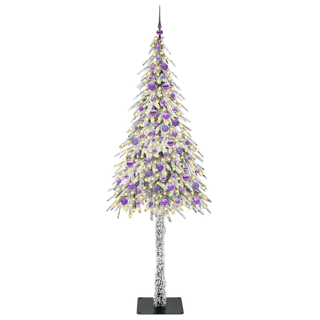 Kalėdų eglutė su 300 LED s stovu Balta 210 cm PE ir Plienas