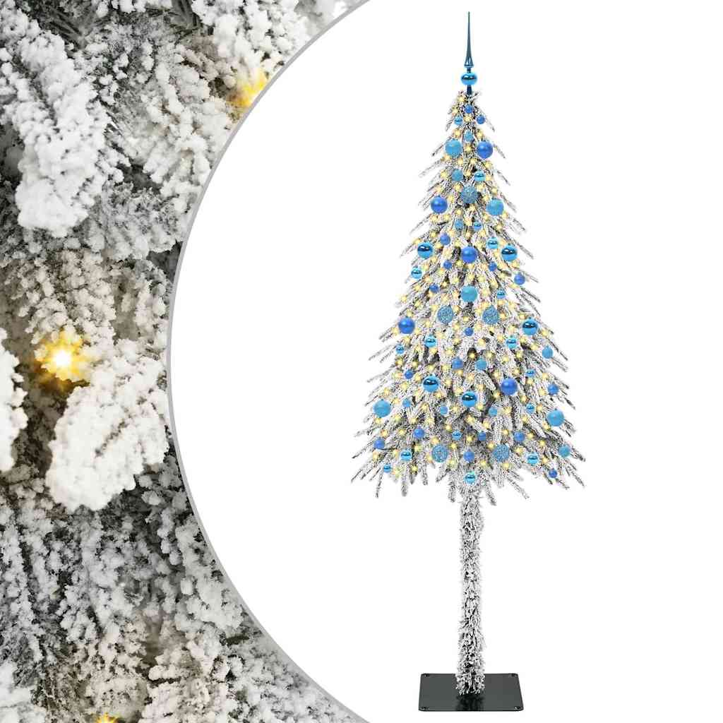 Kalėdų eglutė su 300 LED s stovu Balta 210 cm PE ir Plienas