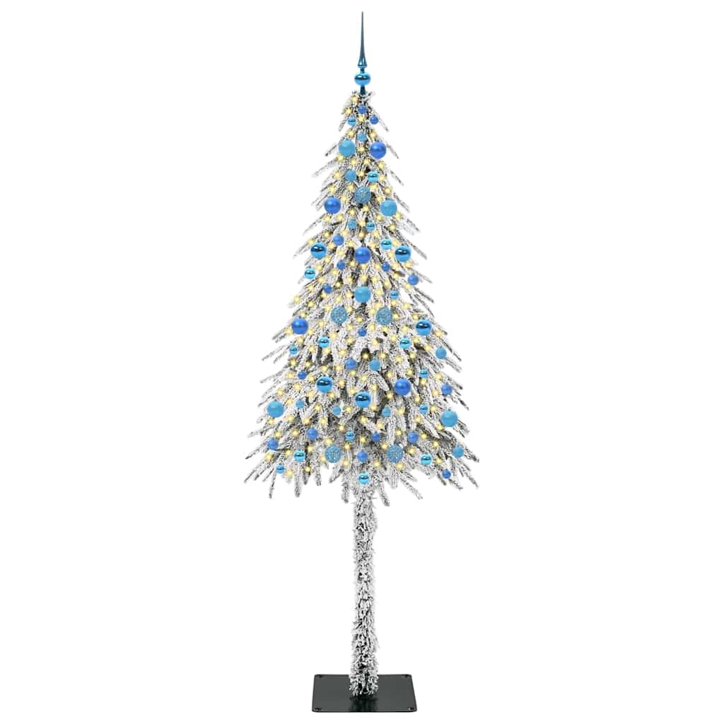 Kalėdų eglutė su 300 LED s stovu Balta 210 cm PE ir Plienas