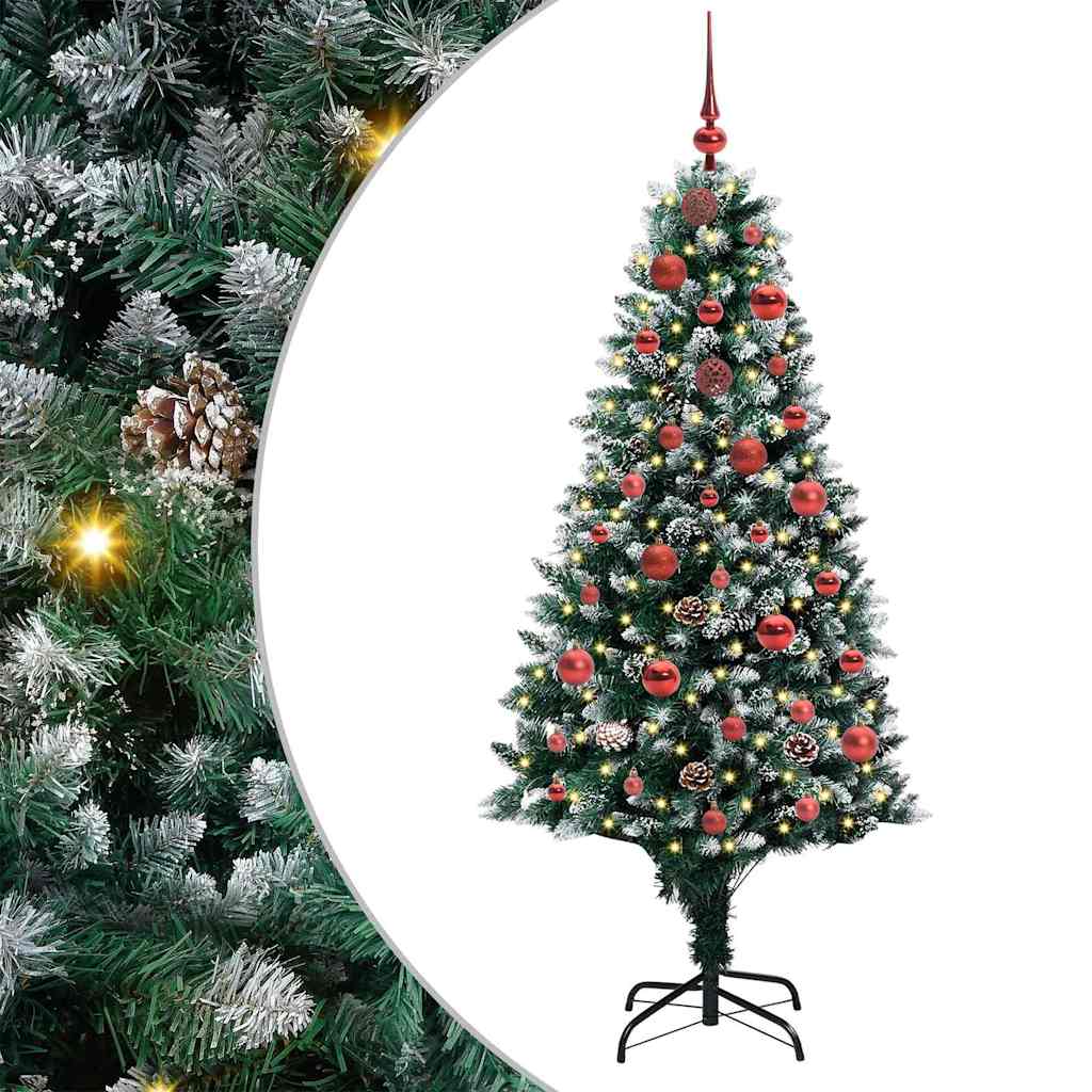 Dirbtinė Kalėdų eglutė Žalia 150 cm PVC ir Plienas ir Plastikas