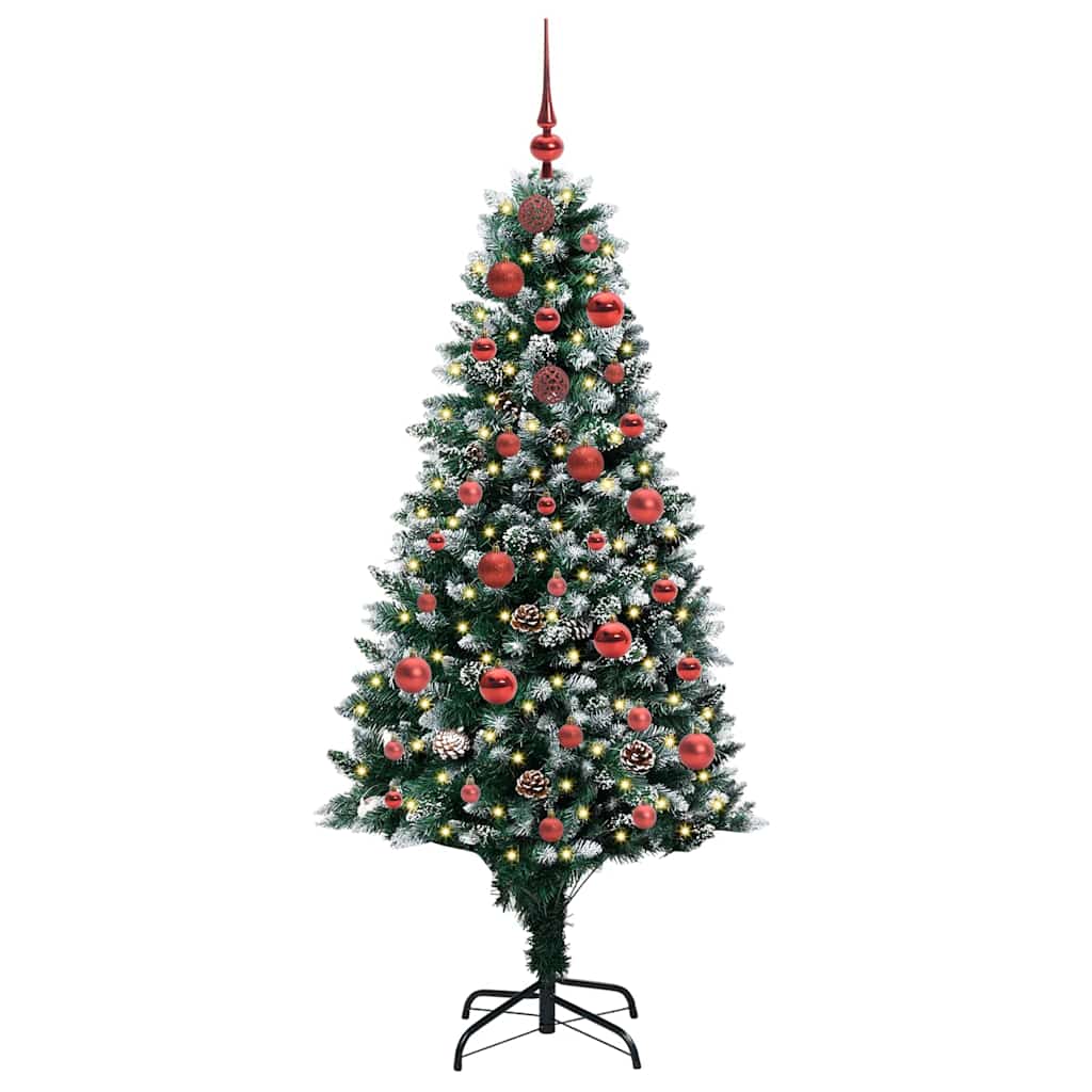 Dirbtinė Kalėdų eglutė Žalia 150 cm PVC ir Plienas ir Plastikas