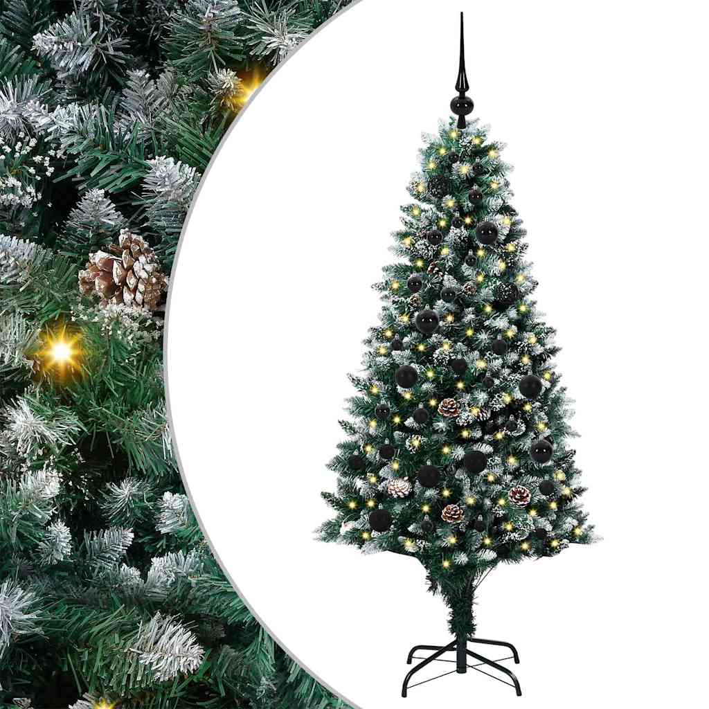 Dirbtinė Kalėdų eglutė Žalia 150 cm PVC ir Plienas ir Plastikas