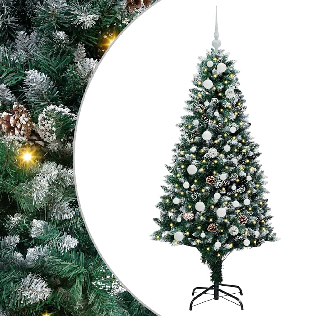 Dirbtinė Kalėdų eglutė Žalia 150 cm PVC ir Plienas ir Plastikas