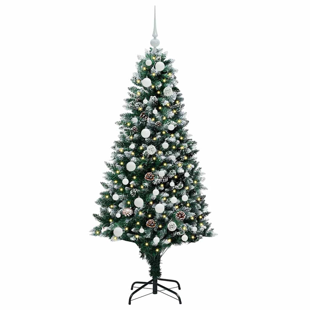Dirbtinė Kalėdų eglutė Žalia 150 cm PVC ir Plienas ir Plastikas