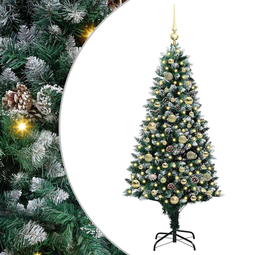 Dirbtinė Kalėdų eglutė Žalia 150 cm PVC ir Plienas ir Plastikas