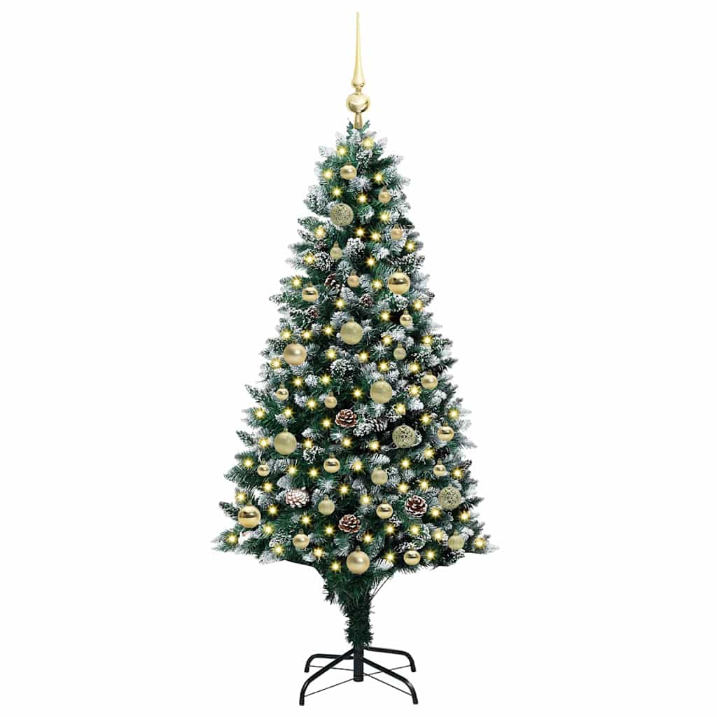 Dirbtinė Kalėdų eglutė Žalia 150 cm PVC ir Plienas ir Plastikas