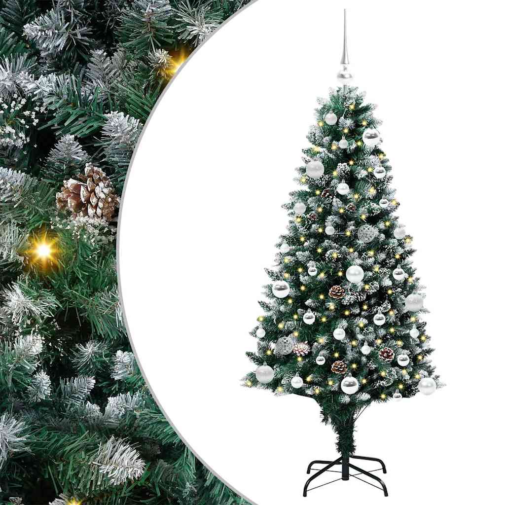 Dirbtinė Kalėdų eglutė Žalia 150 cm PVC ir Plienas ir Plastikas