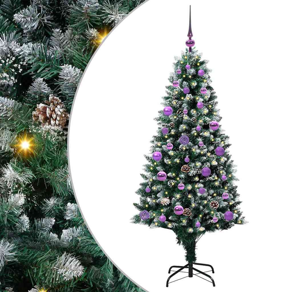 Dirbtinė Kalėdų eglutė Žalia 150 cm PVC ir Plienas ir Plastikas