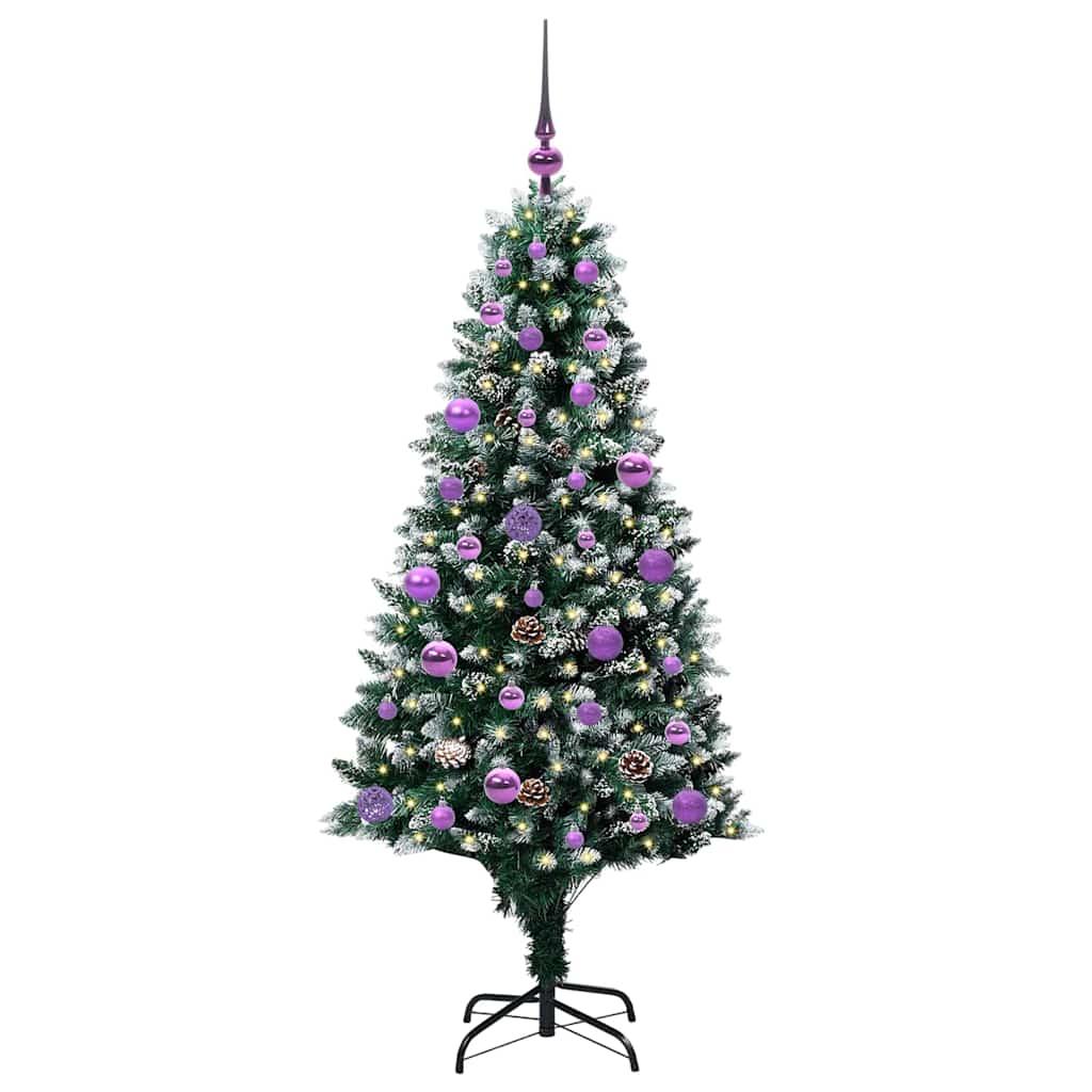 Dirbtinė Kalėdų eglutė Žalia 150 cm PVC ir Plienas ir Plastikas