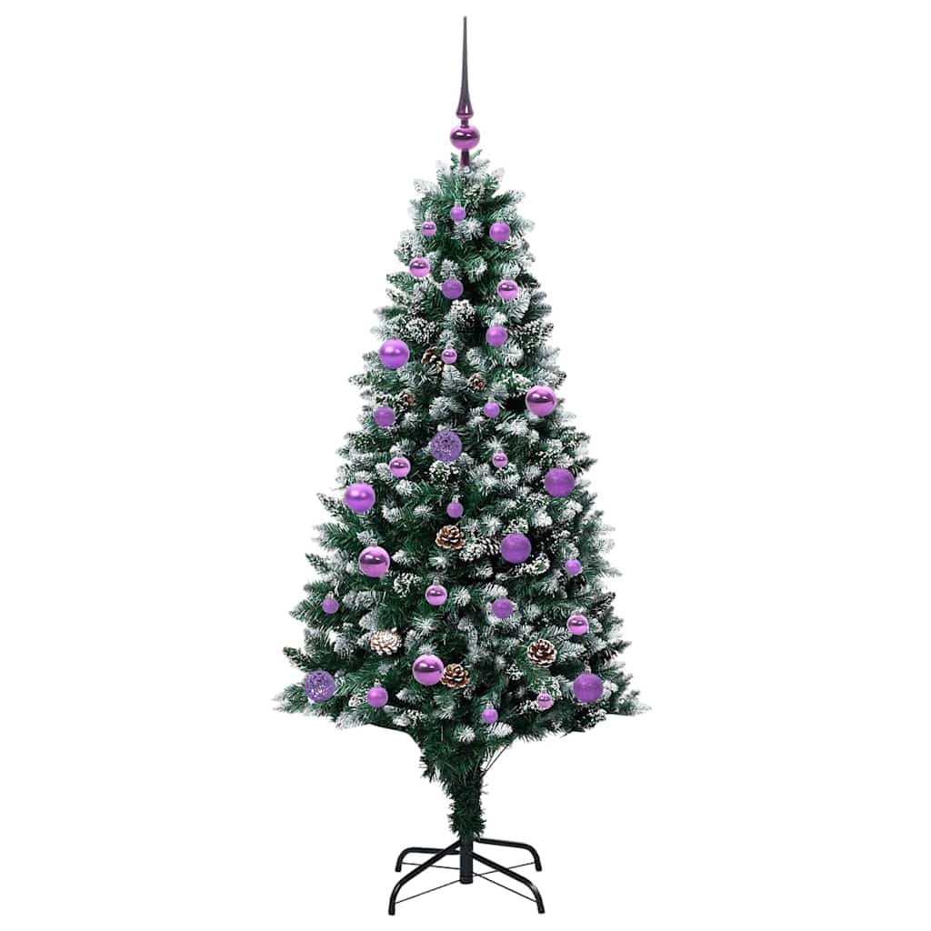 Dirbtinė Kalėdų eglutė Žalia 150 cm PVC ir Plienas ir Plastikas