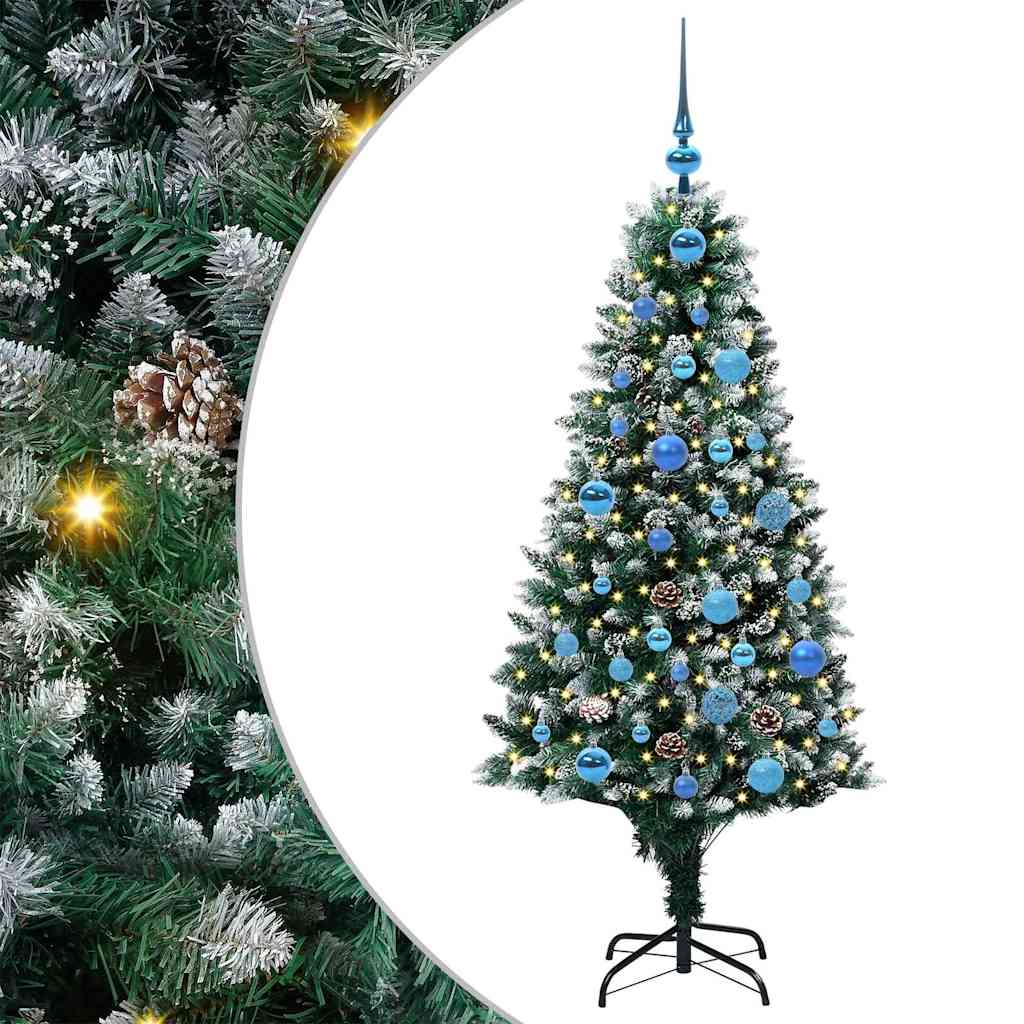 Dirbtinė Kalėdų eglutė Žalia 150 cm PVC ir Plienas ir Plastikas