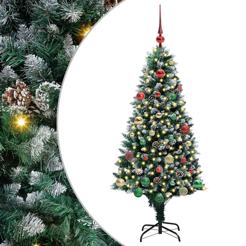 Dirbtinė Kalėdų eglutė Žalia 150 cm PVC ir Plienas ir Plastikas