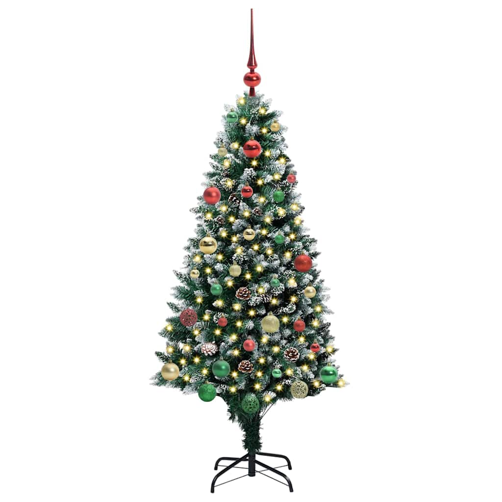 Dirbtinė Kalėdų eglutė Žalia 150 cm PVC ir Plienas ir Plastikas