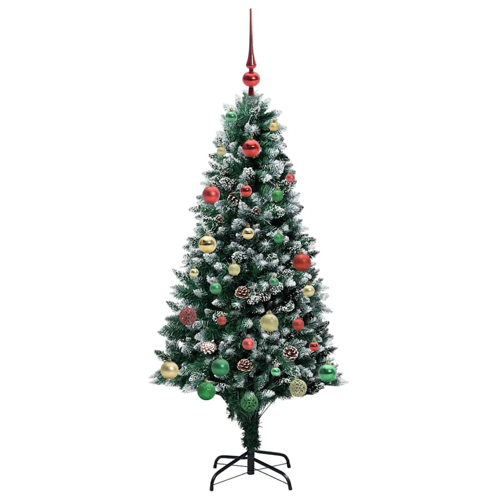 Dirbtinė Kalėdų eglutė Žalia 150 cm PVC ir Plienas ir Plastikas