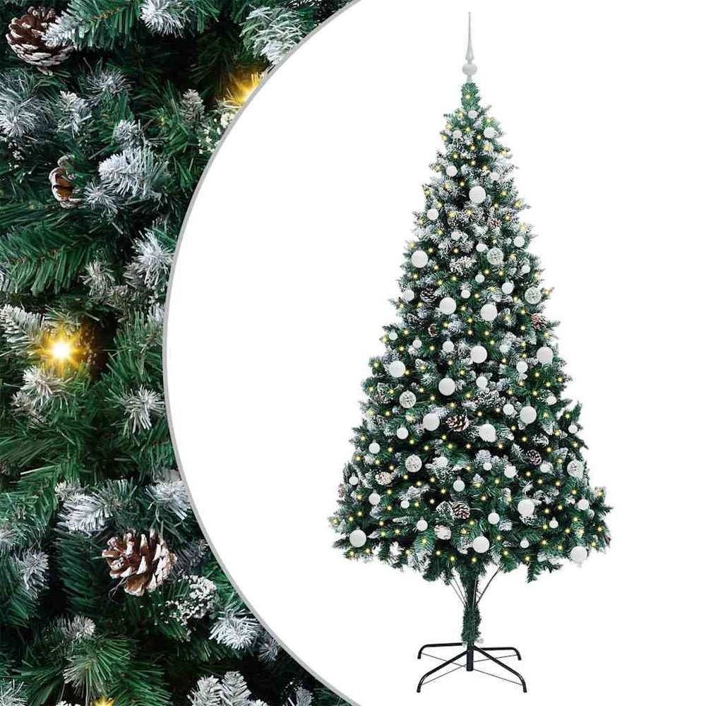 Artificial Christmas Tree Green 210 cm PVC and Steel and Plastic