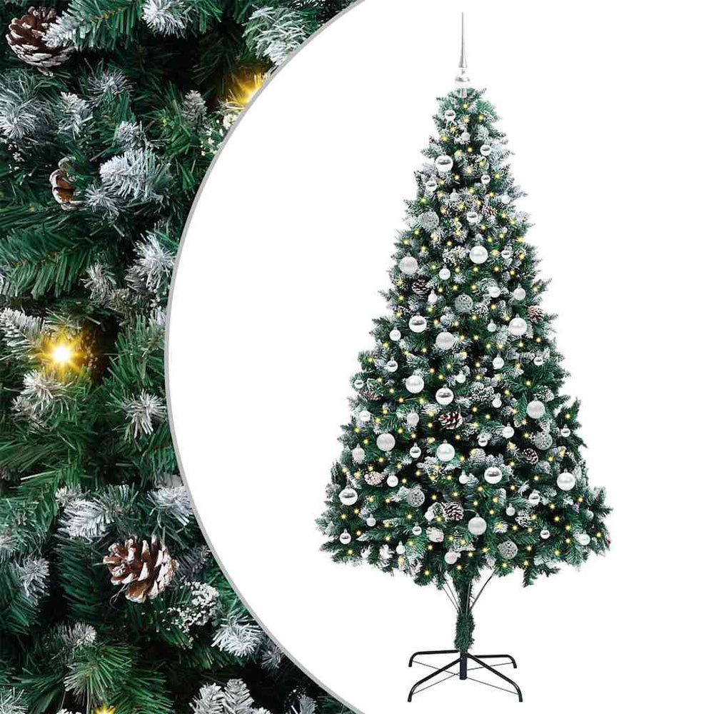 Artificial Christmas Tree Green 210 cm PVC and Steel and Plastic