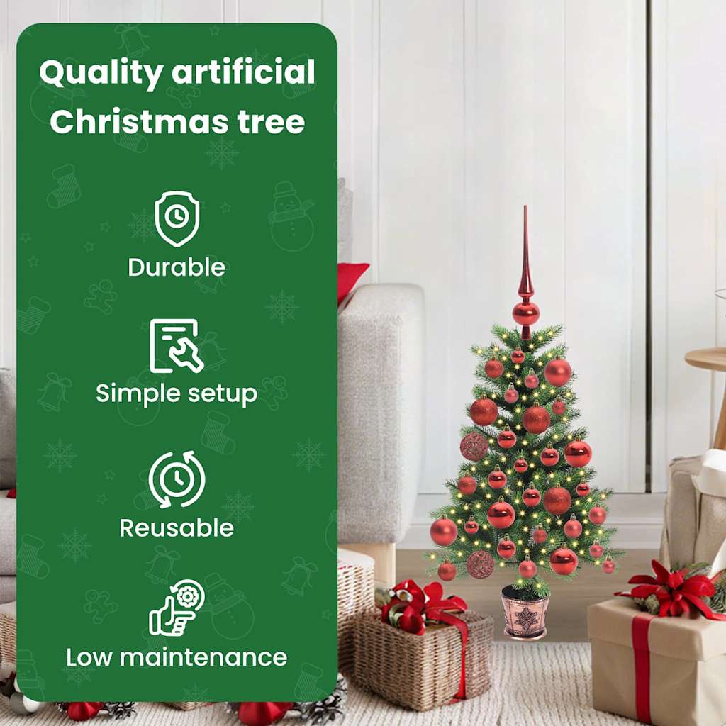 Kalėdų eglutė su 150 LED s stovu Žalia 65 cm PE