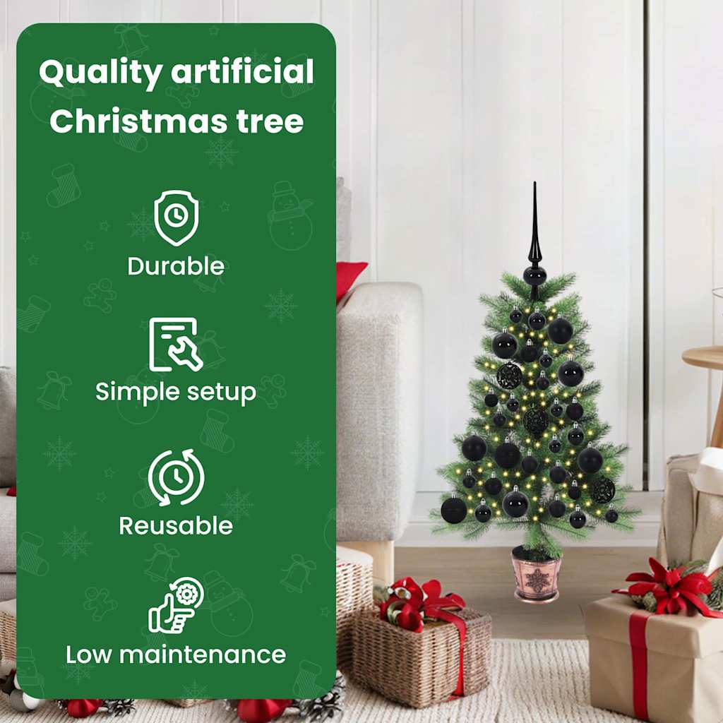 Kalėdų eglutė su 150 LED s stovu Žalia 65 cm PE