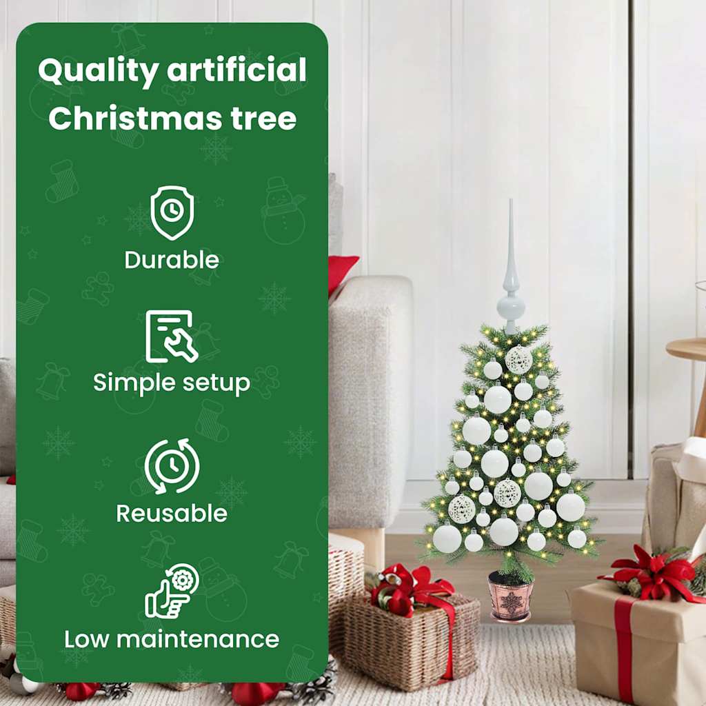 Kalėdų eglutė su 150 LED s stovu Žalia 65 cm PE