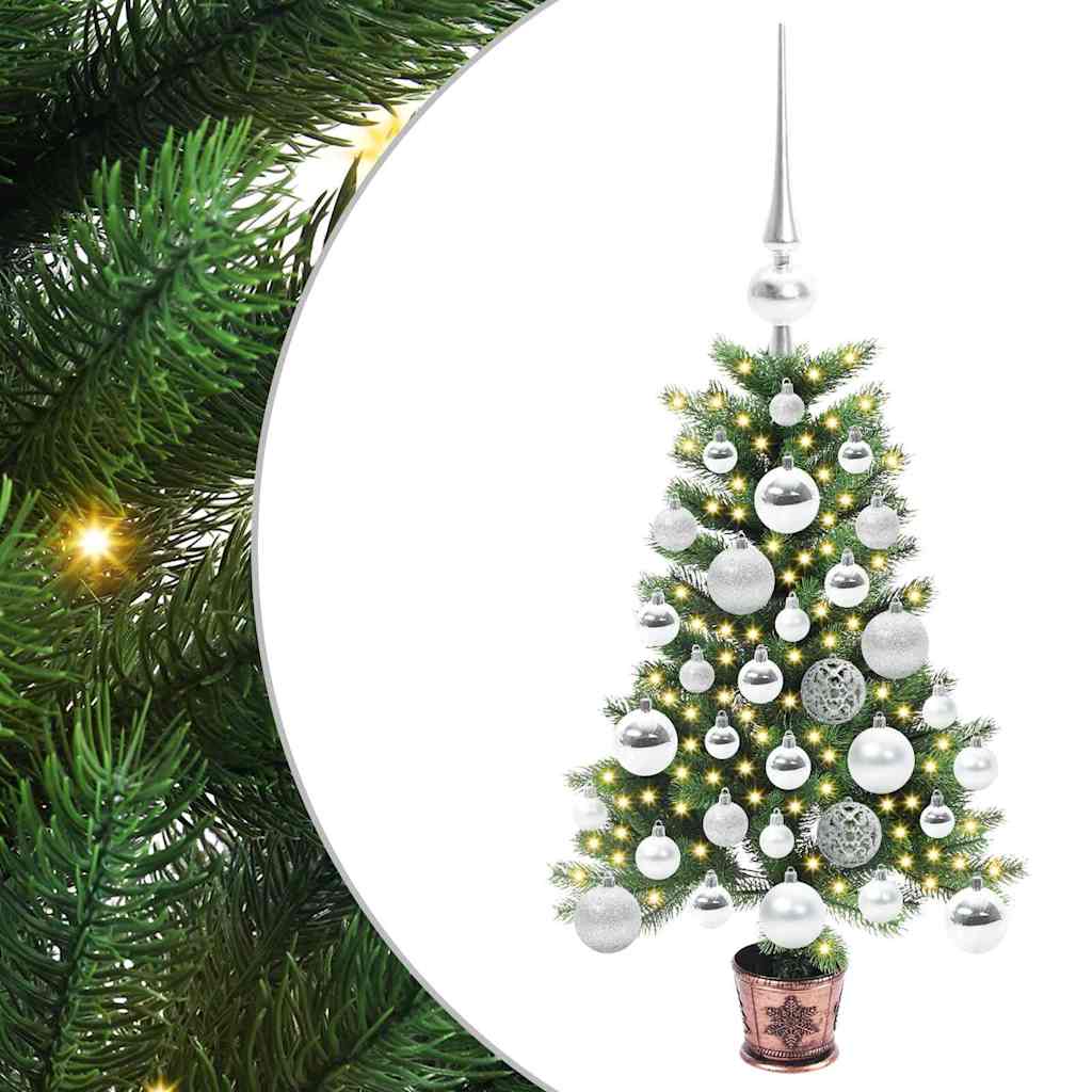 Ziemassvētku eglīte ar 150 LED un statīvu Zaļa 65 cm PE