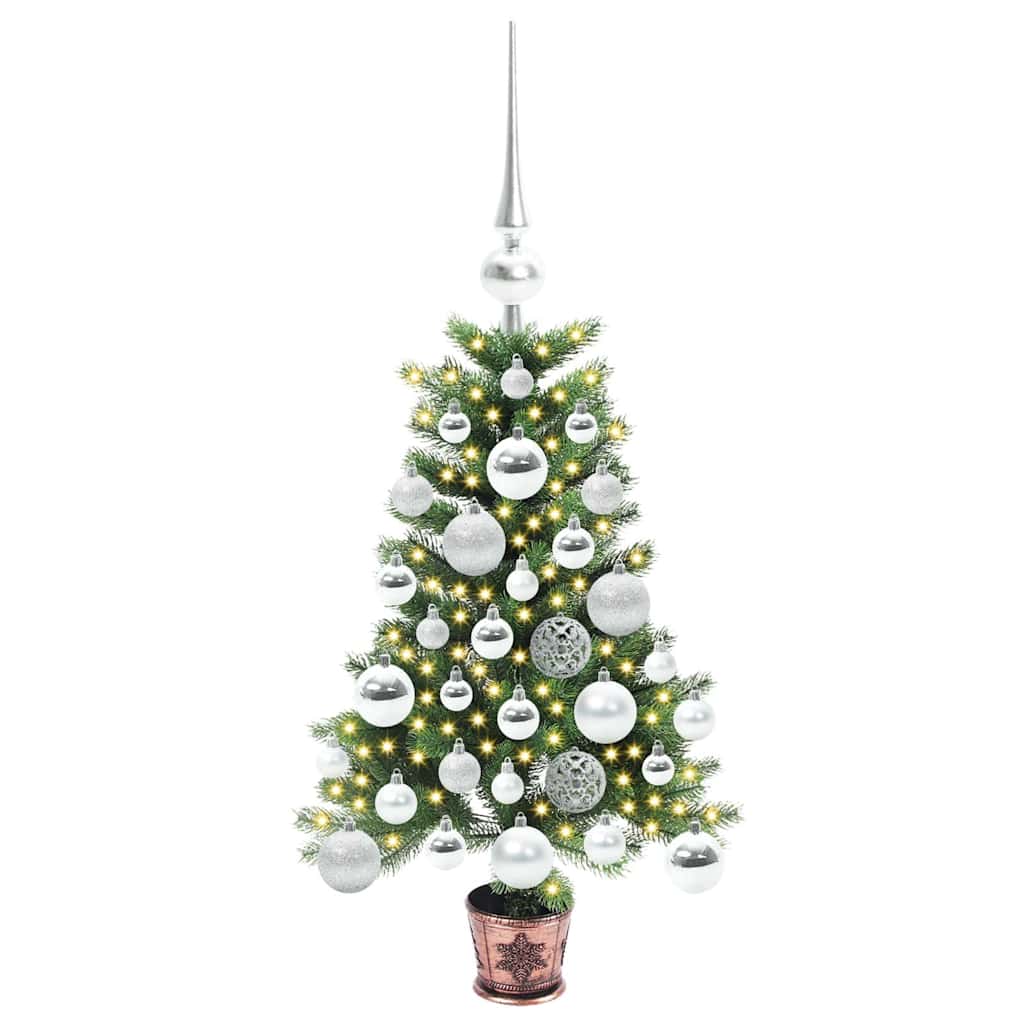 Ziemassvētku eglīte ar 150 LED un statīvu Zaļa 65 cm PE