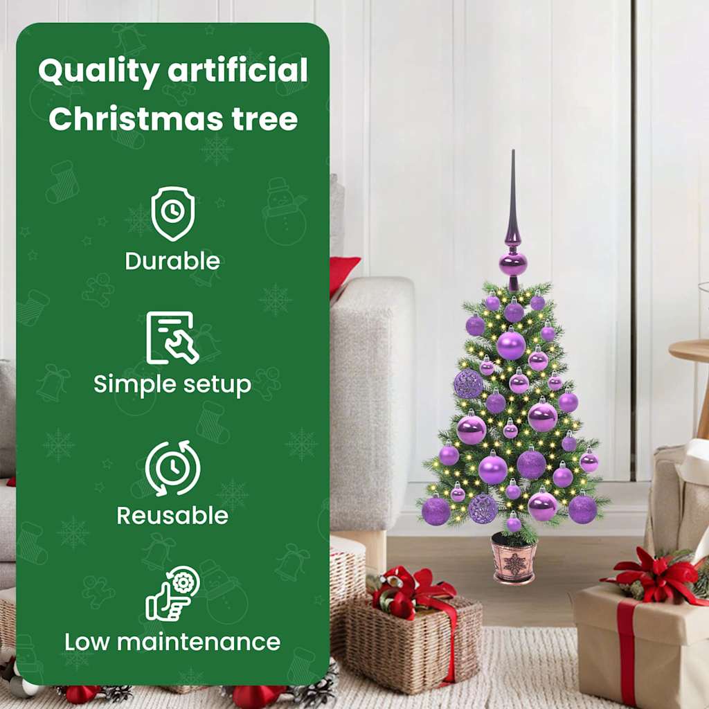 Kalėdų eglutė su 150 LED s stovu Žalia 65 cm PE