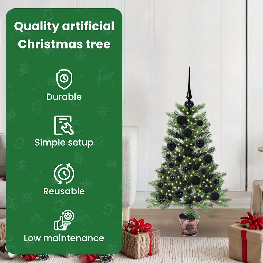 Ziemassvētku egle ar 150 LED statīvu, zaļa 90 cm PE
