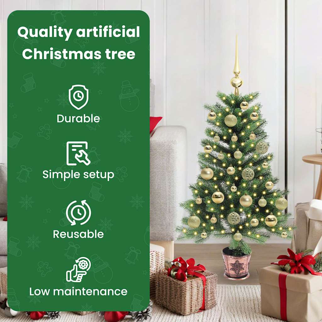 Ziemassvētku egle ar 150 LED statīvu, zaļa 90 cm PE