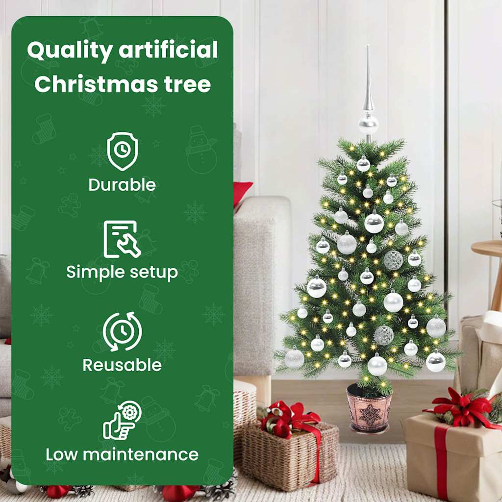 Kalėdų eglutė su 150 LED s stovu Žalia 90 cm PE