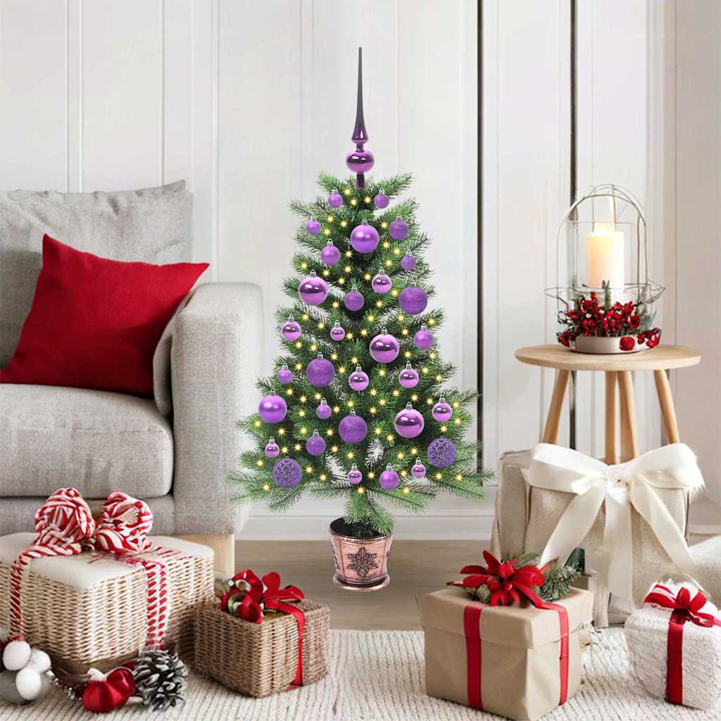 Ziemassvētku egle ar 150 LED statīvu, zaļa 90 cm PE