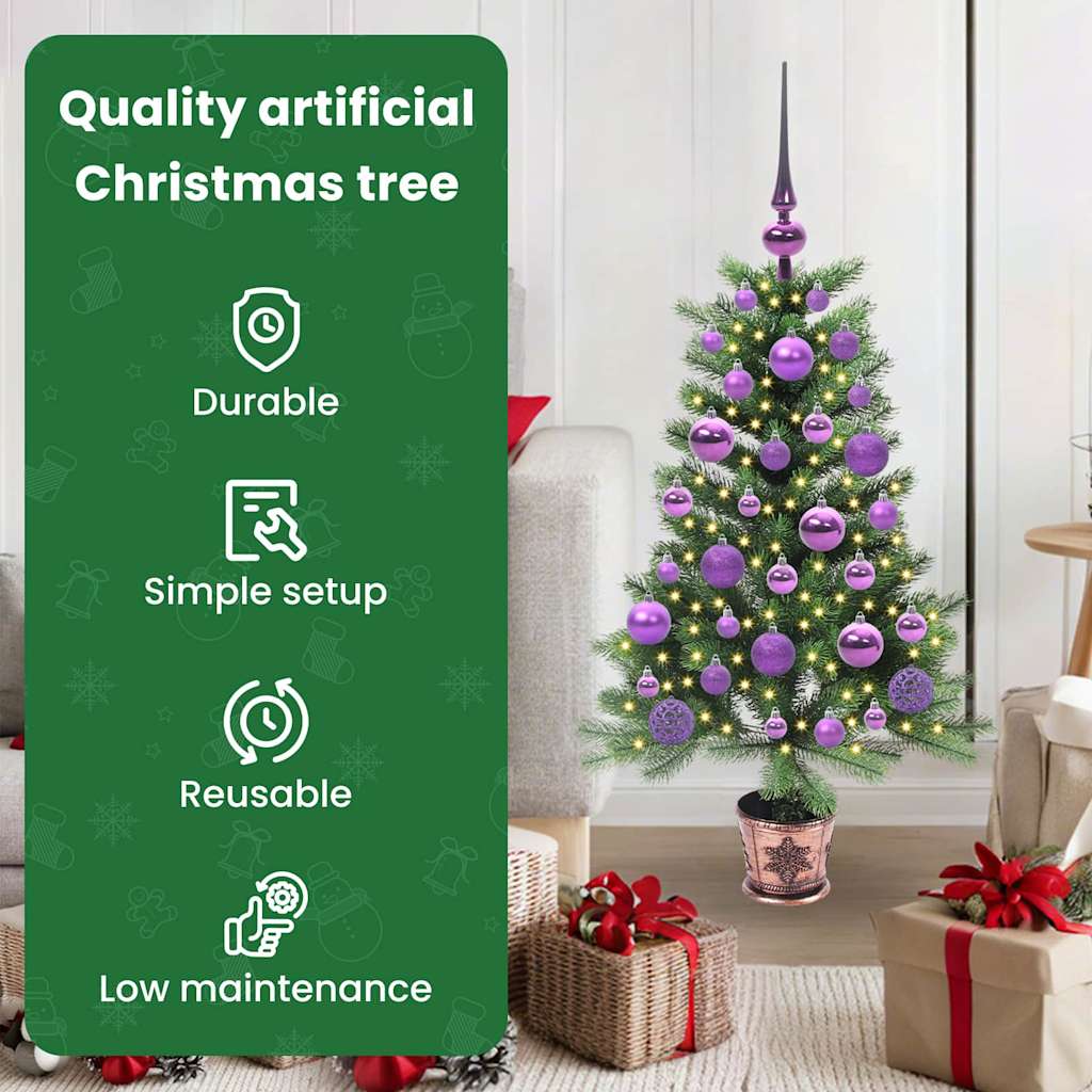 Kalėdų eglutė su 150 LED s stovu Žalia 90 cm PE