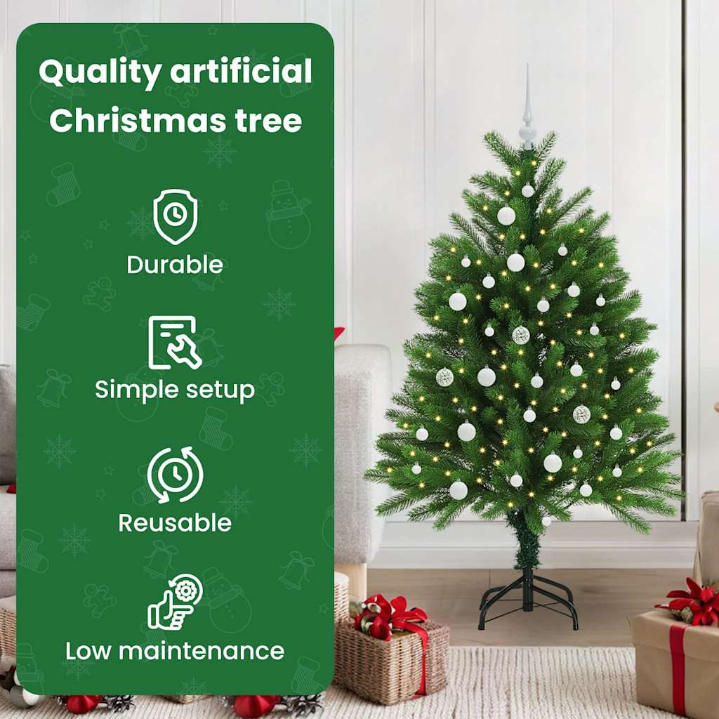 Ziemassvētku eglīte ar 150 LED un statīvu Zaļa 120 cm PE