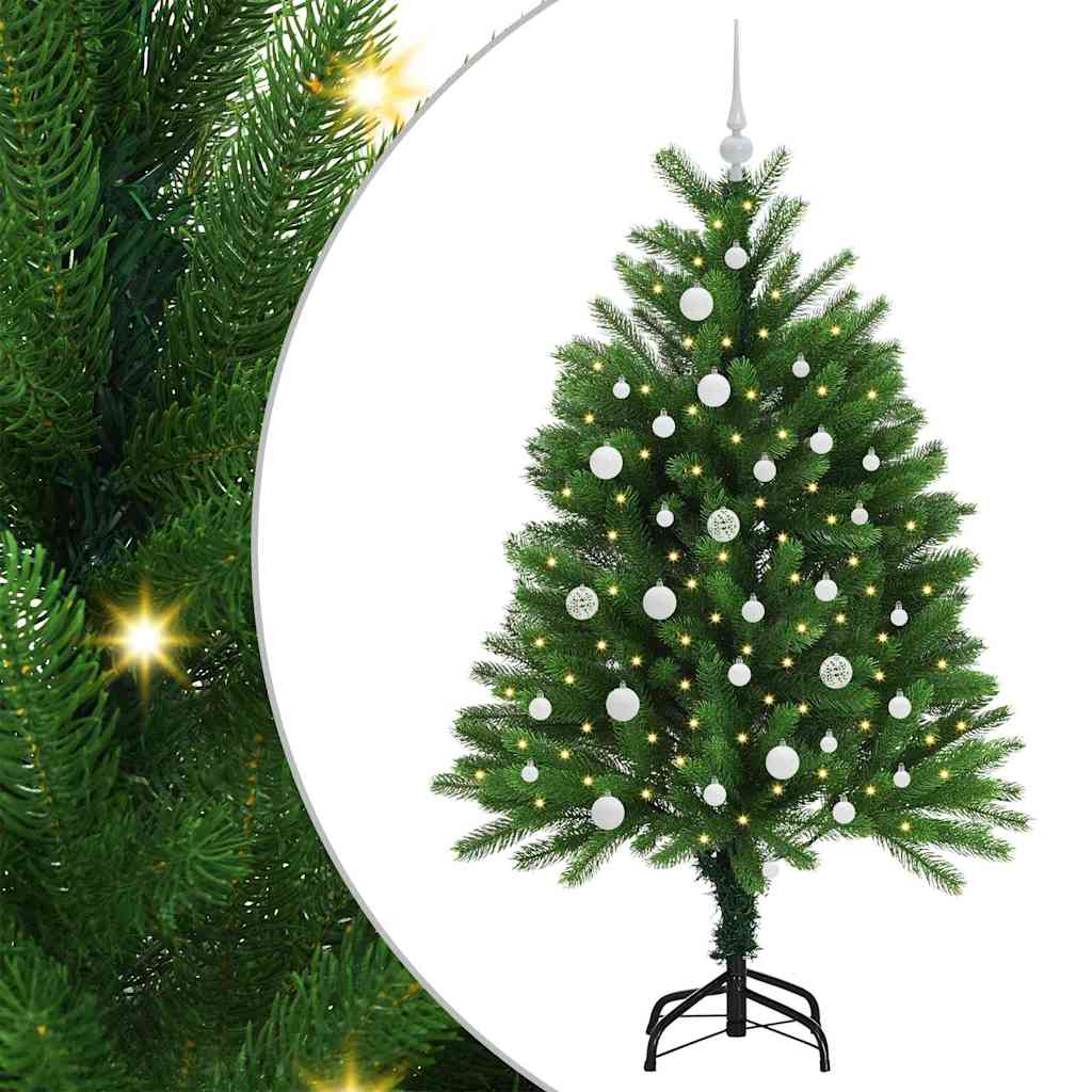 Ziemassvētku eglīte ar 150 LED un statīvu Zaļa 120 cm PE