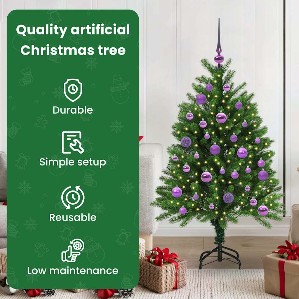Ziemassvētku eglīte ar 150 LED un statīvu Zaļa 120 cm PE