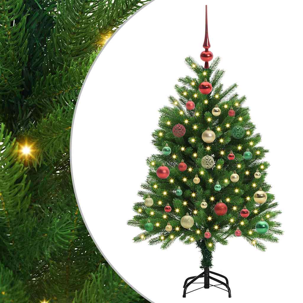 Ziemassvētku eglīte ar 150 LED un statīvu Zaļa 120 cm PE
