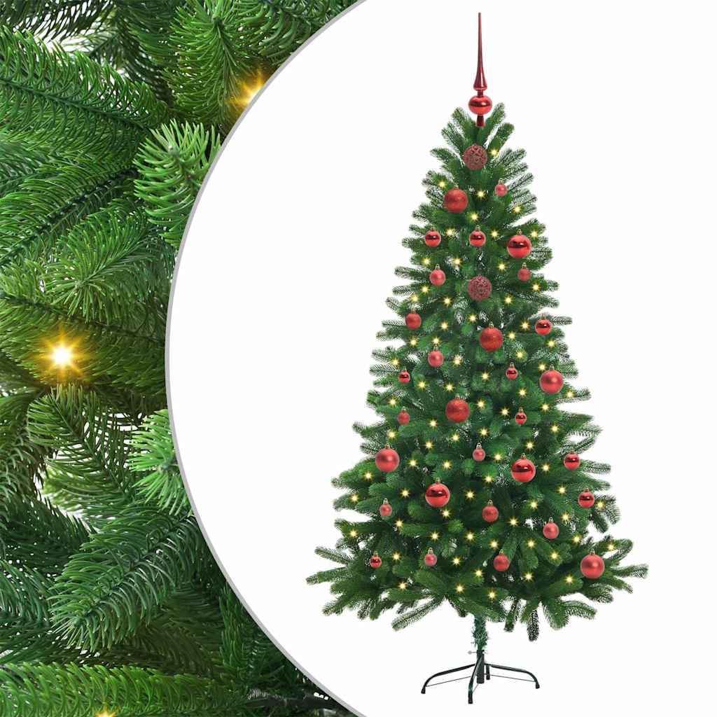 Ziemassvētku eglīte ar 150 LED spuldzēm un statīvu, zaļa, 150 cm, PE