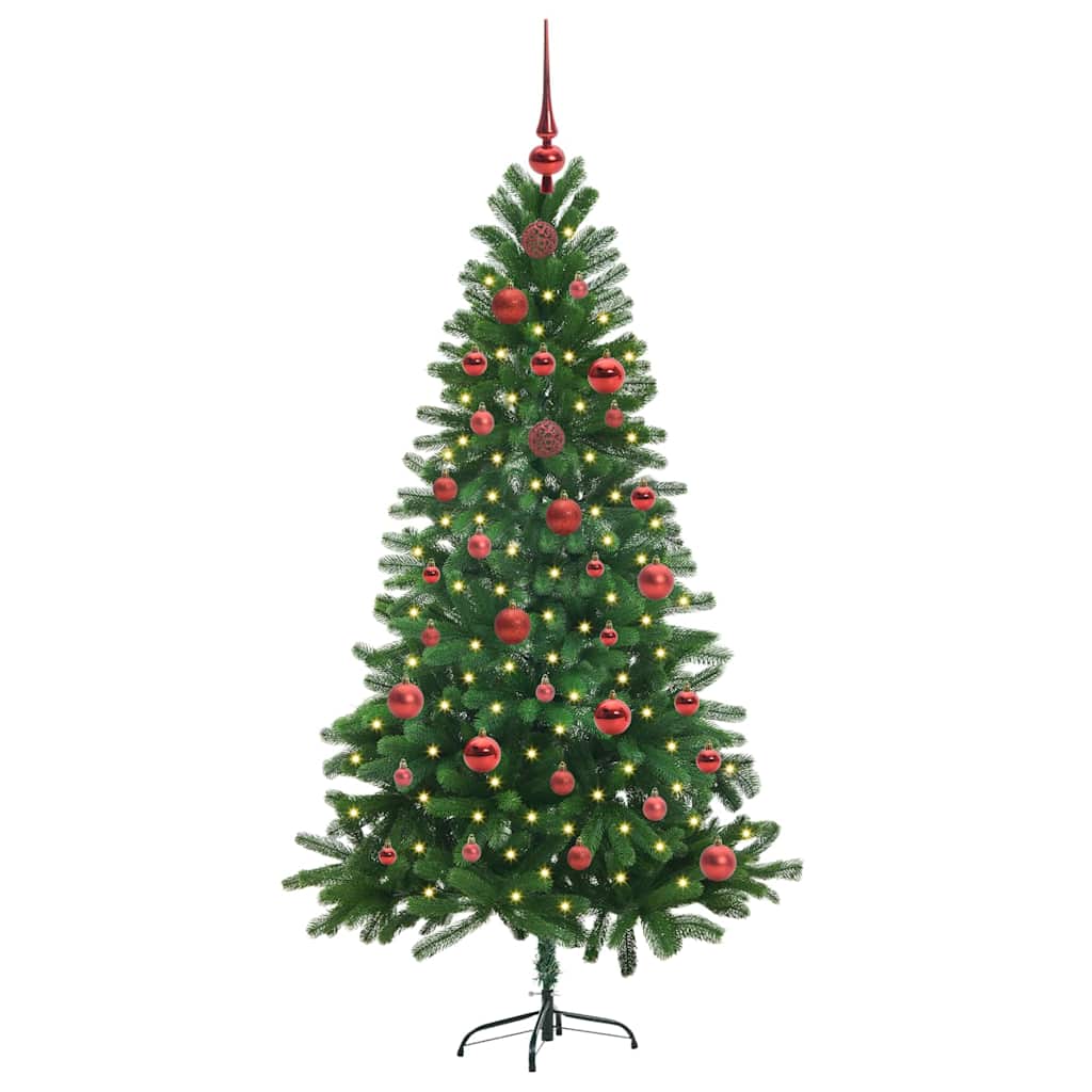 Ziemassvētku eglīte ar 150 LED spuldzēm un statīvu, zaļa, 150 cm, PE