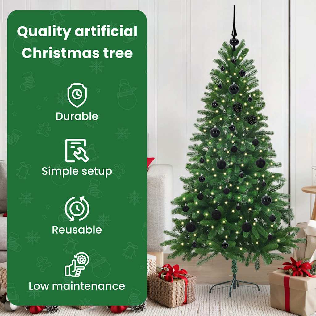 Kalėdų eglutė su 150 LED s stovu Žalia 150 cm PE