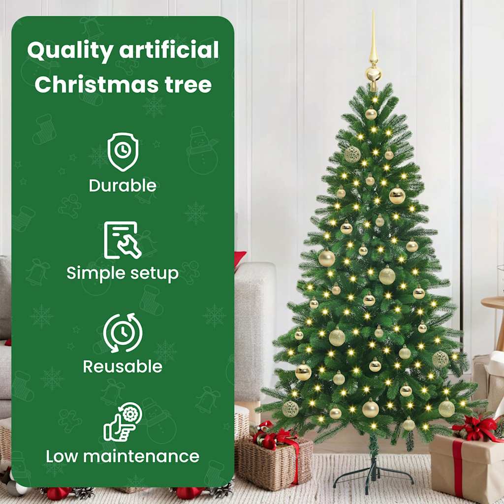 Ziemassvētku eglīte ar 150 gaismas diodēm un statīvu, zaļa, 150 cm, PE