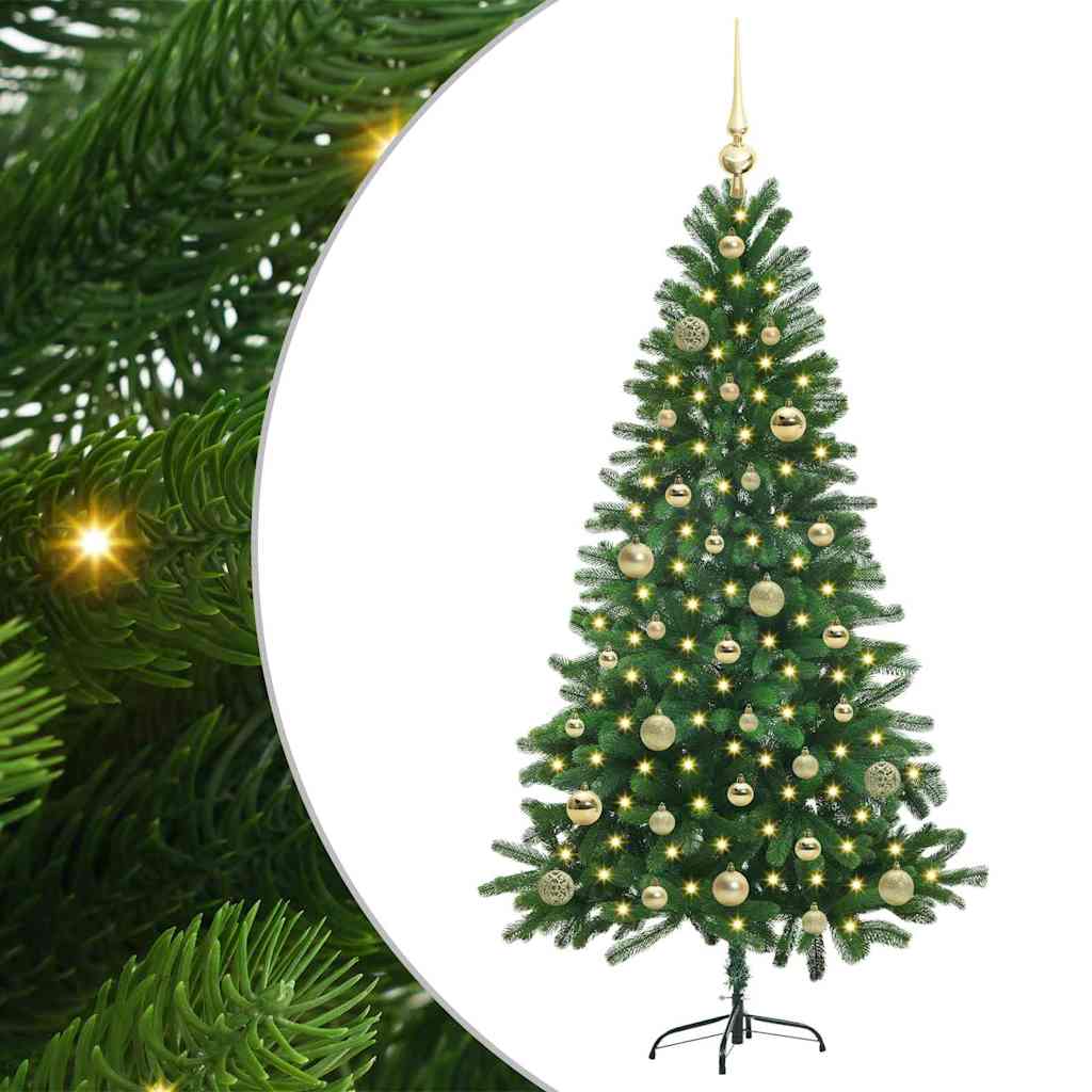 Kalėdų eglutė su 150 LED s stovu Žalia 150 cm PE