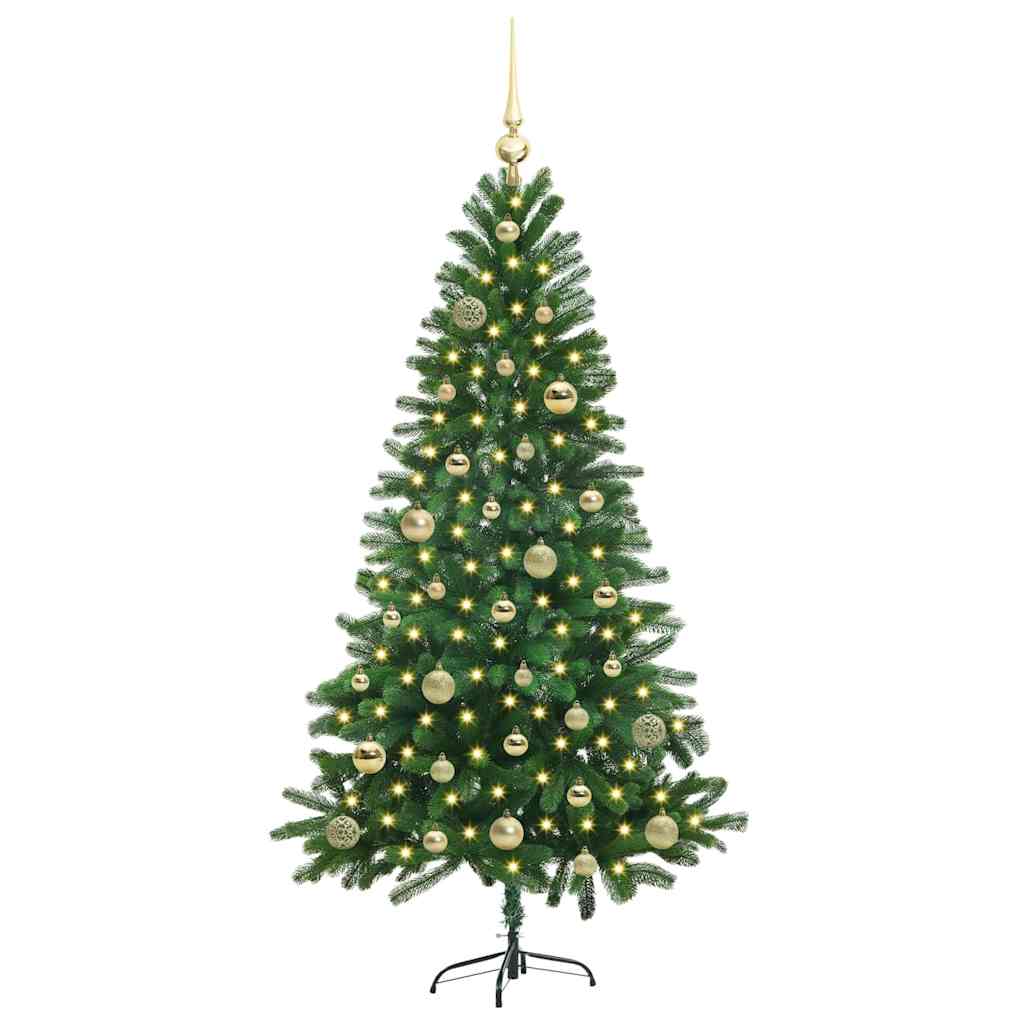 Kalėdų eglutė su 150 LED s stovu Žalia 150 cm PE