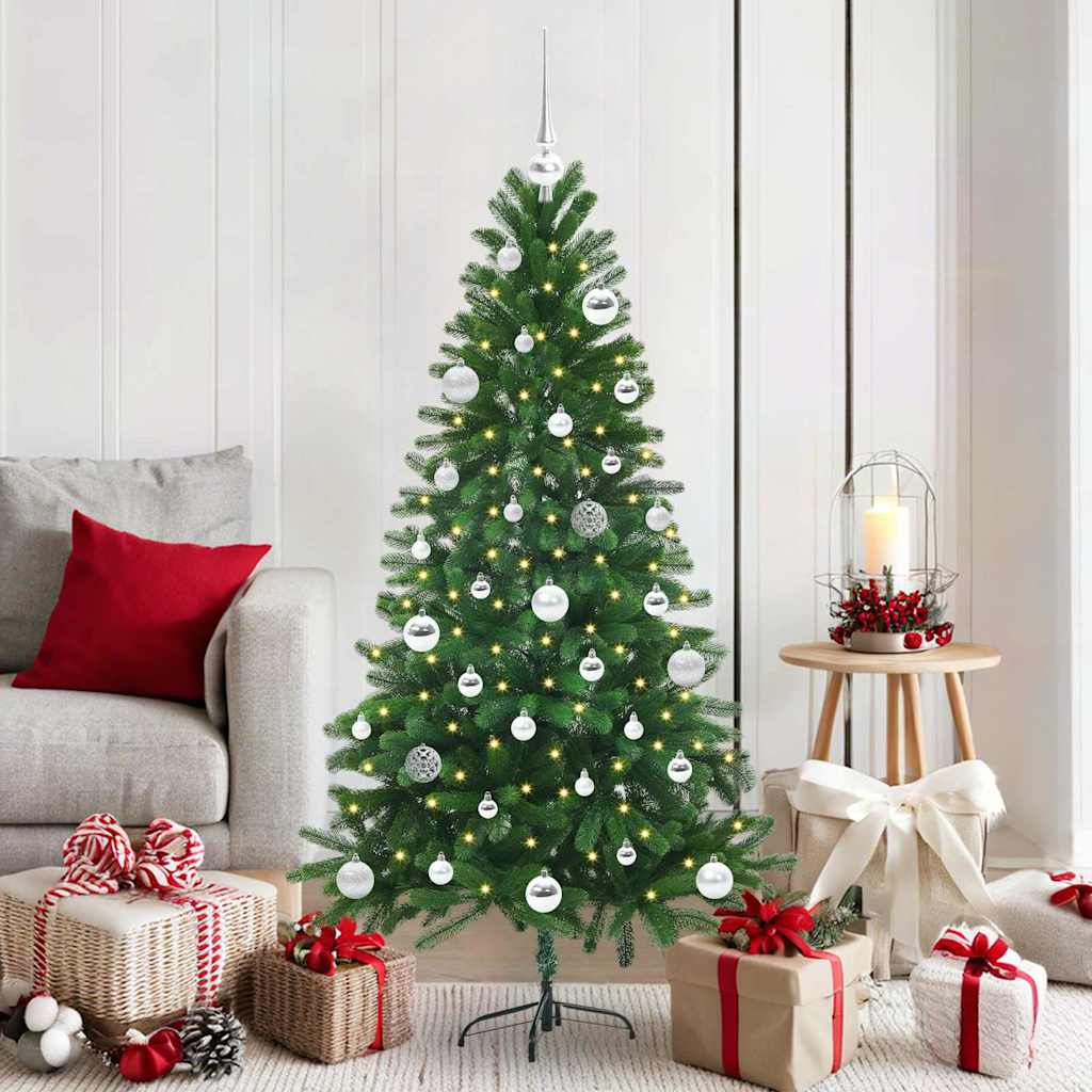 Kalėdų eglutė su 150 LED s stovu Žalia 150 cm PE